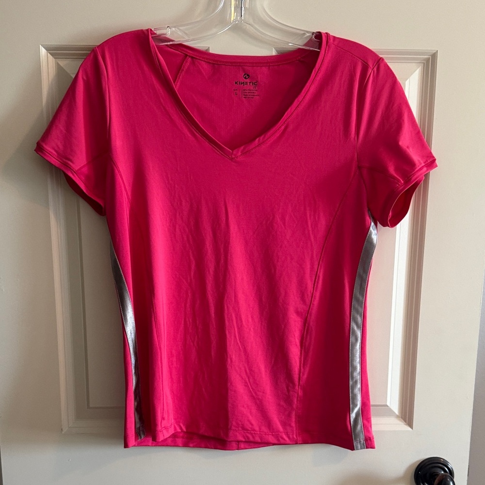 Kirkland Signature Pink V-Neck Tee with Silver Accents (28)